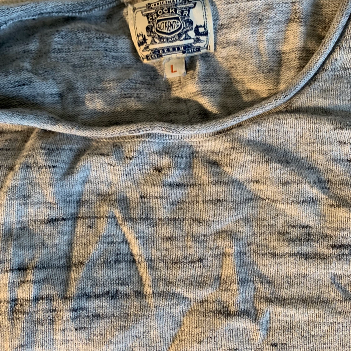 Gråmelerad stickad tröja - 90