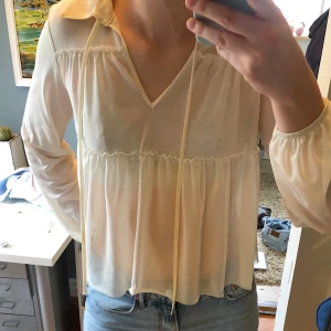 Blus från NAKD strl S - Andra bilden är lånad från NAKD. Transparent blus som är sparsamt använd i naturlig färg.