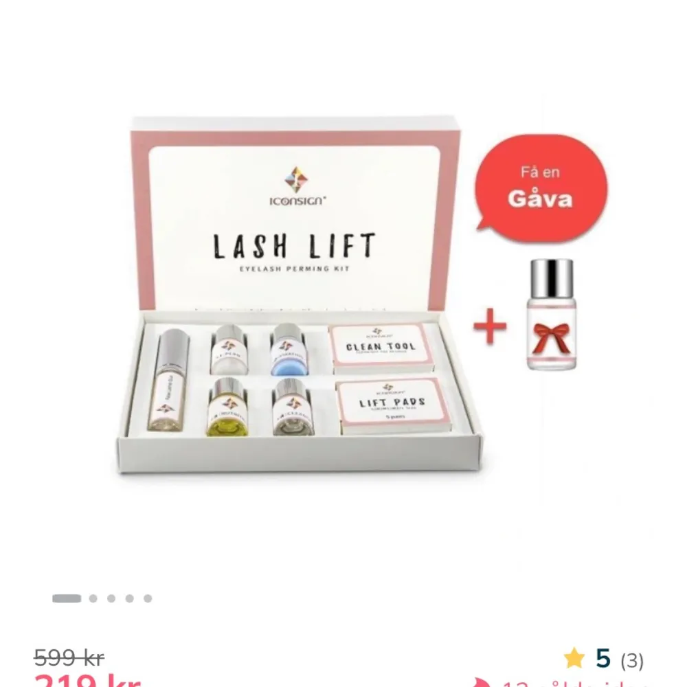 Lash lift kit, använt ca 3 ggr, de mesta finns kvar flrutom cleansern går att använta ansikts vatten.. Accessoarer.