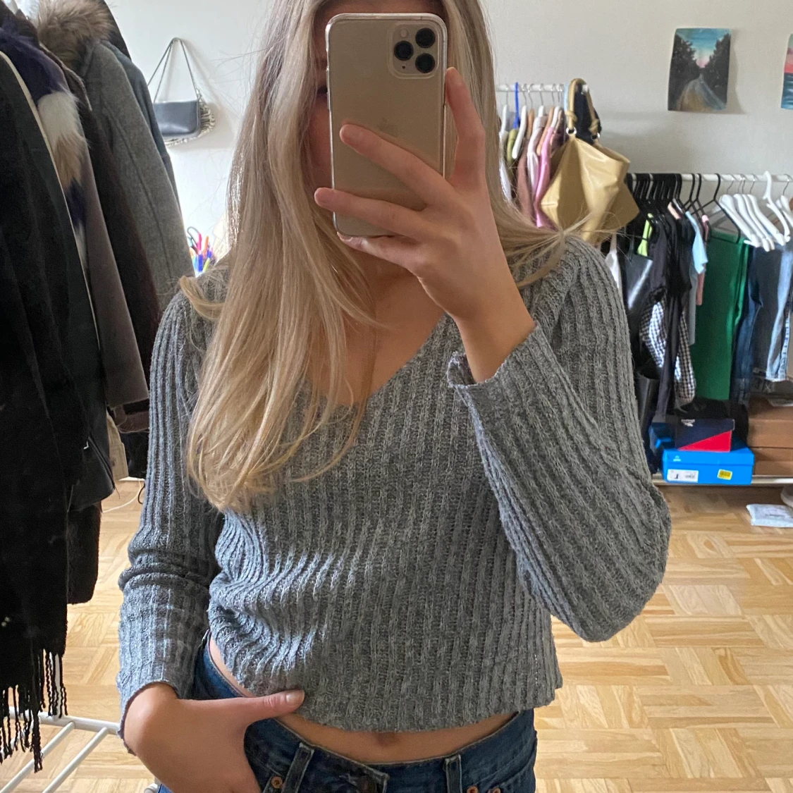 stickad tröja!  - 90