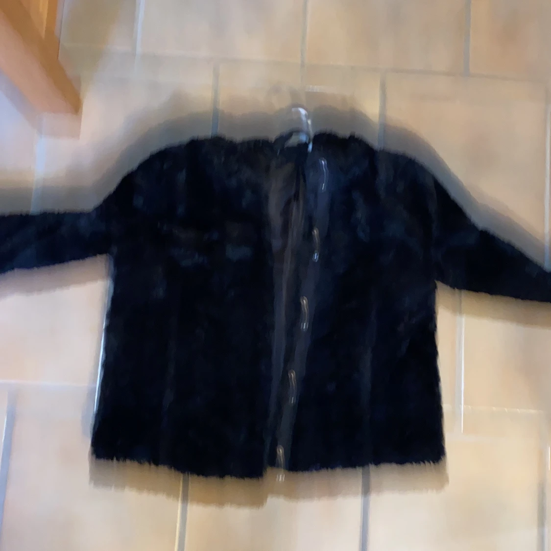 Svart päls jacka - 90
