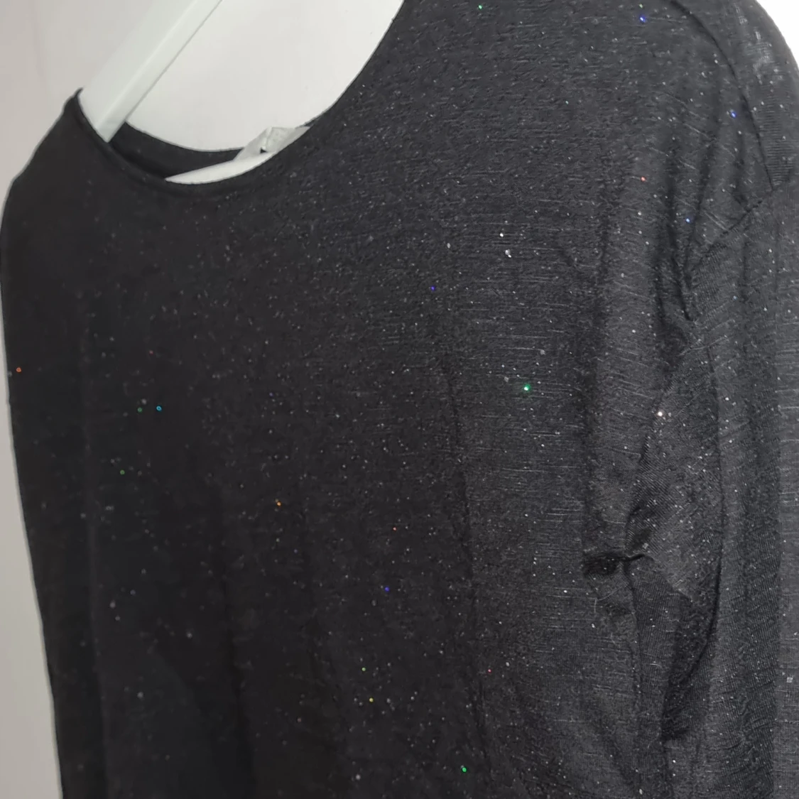 Svart långärmad tröja med glitter - 90
