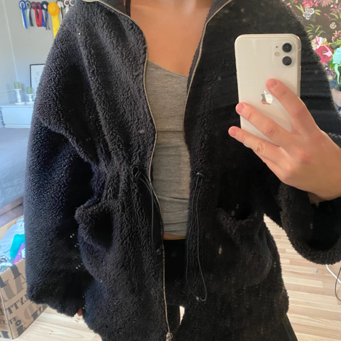 Svart fårjacka/kofta - 91