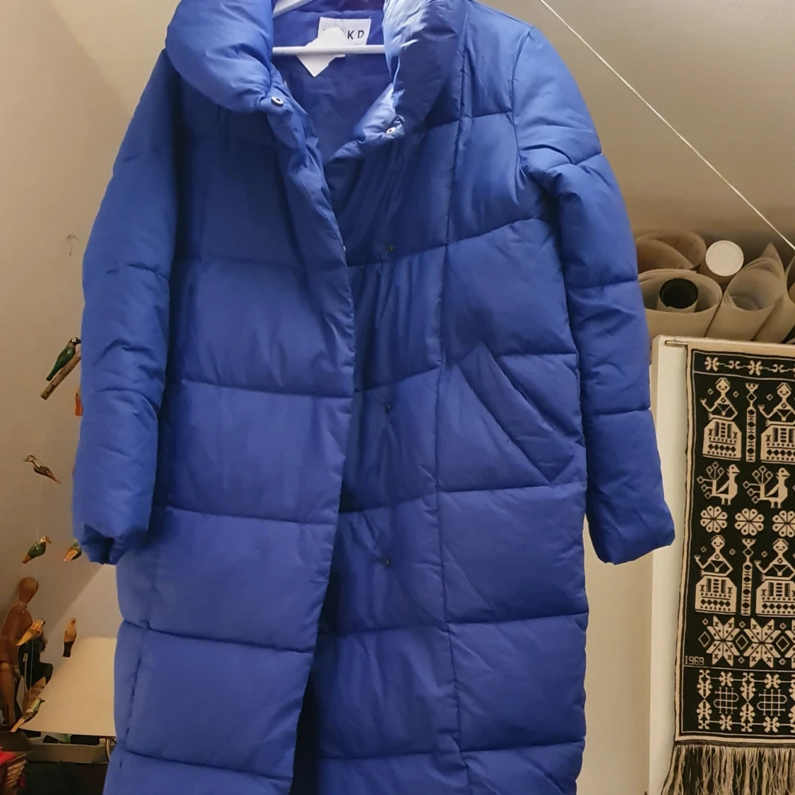Unik long blue puffer jacka  - 91