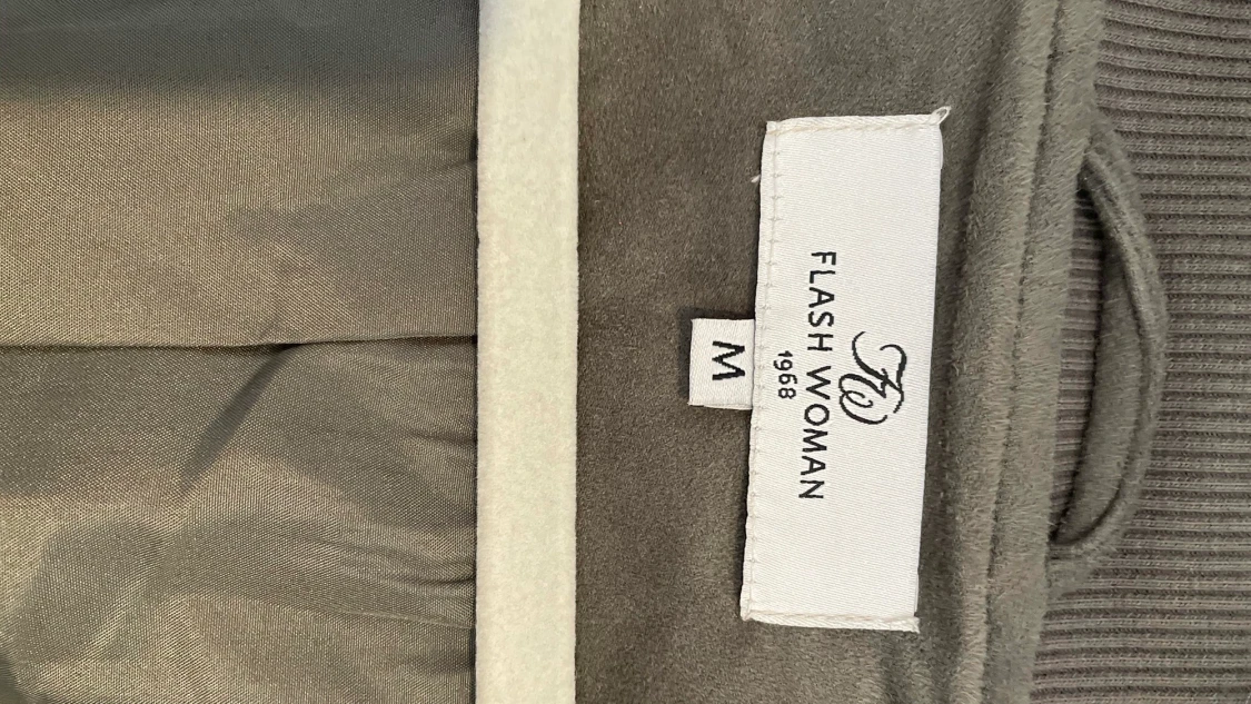 Grön jacka i fejkmocka - 90