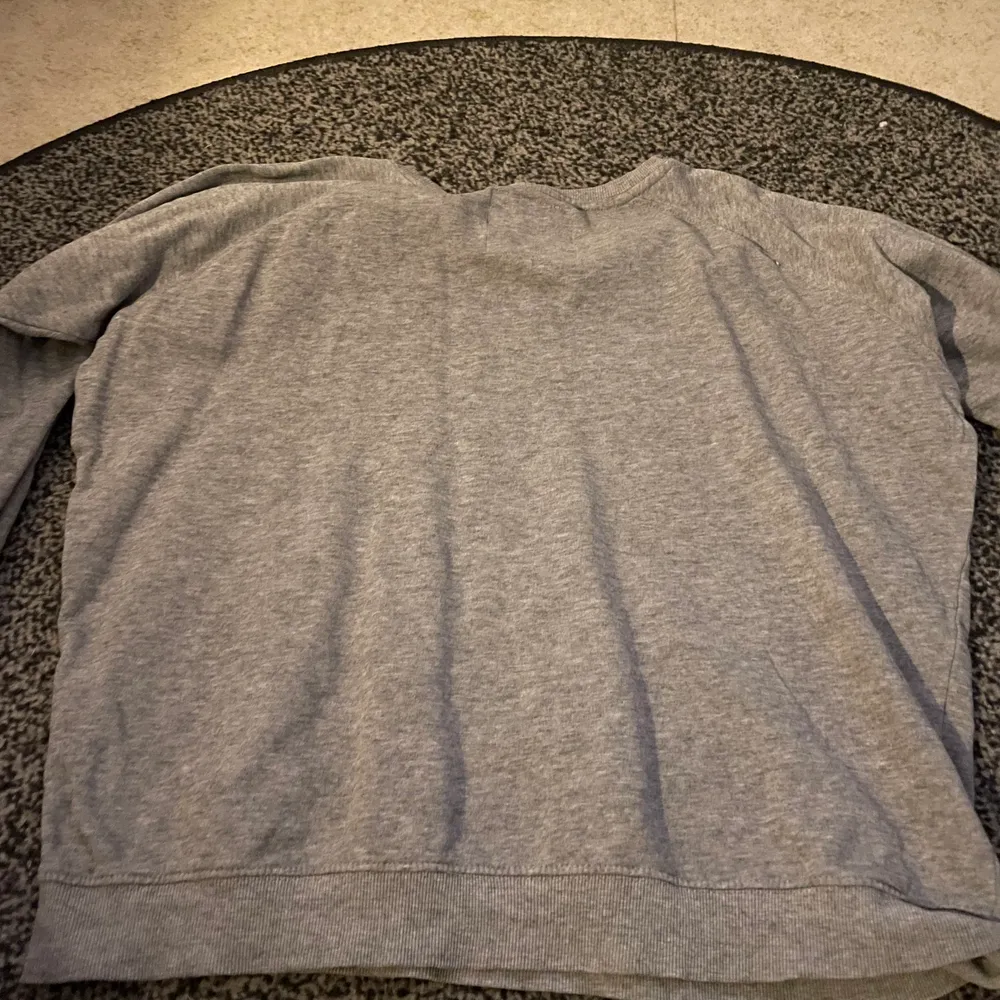 En grå sweatshirt som är i nytt skick det är storlek M men passar som XX S!. Tröjor & Koftor.