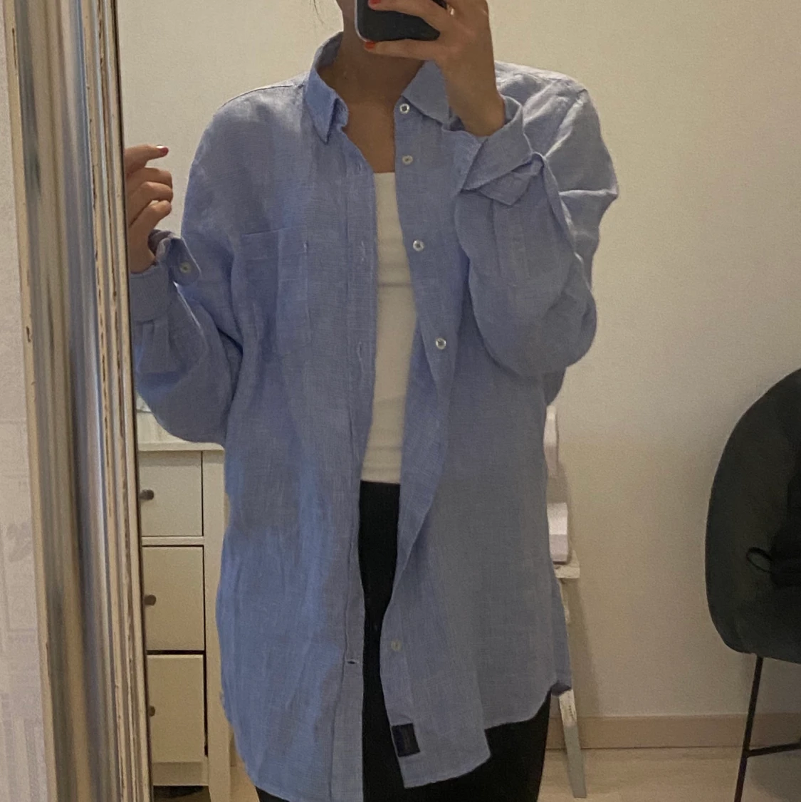 Oversized bondelid skjorta - 90