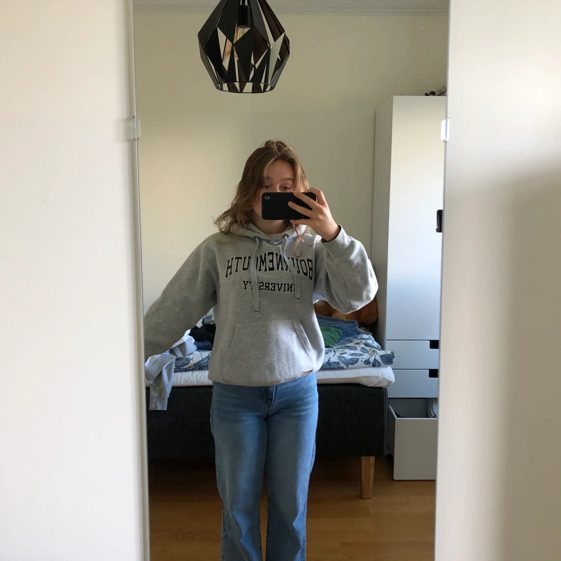 Grå hoodie ’bournemouth university’ - 90