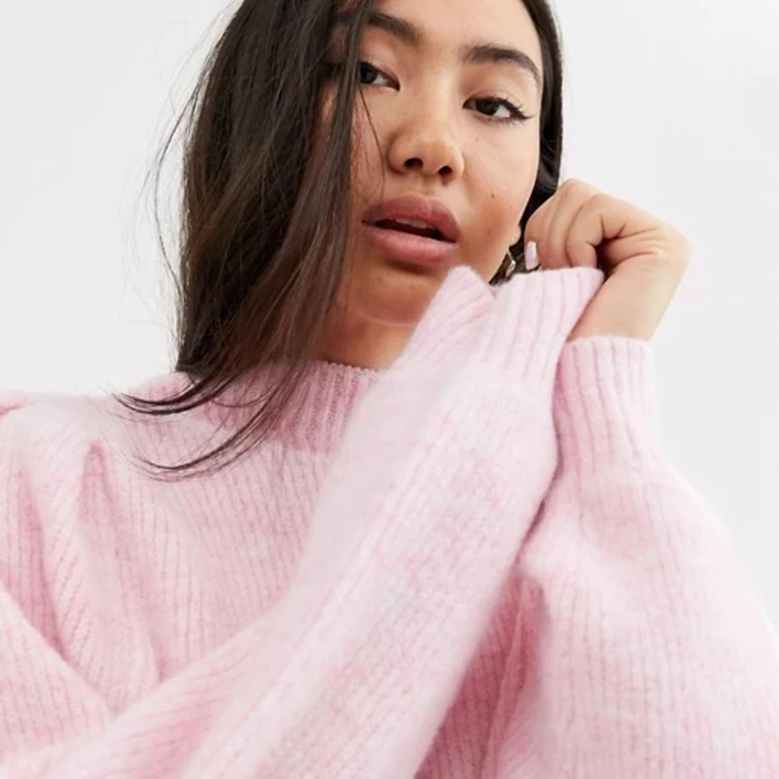 Ljusrosa stickad tröja Weekday - 91