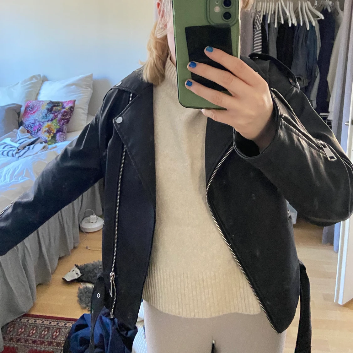 Oversized skinnjacka  - 90