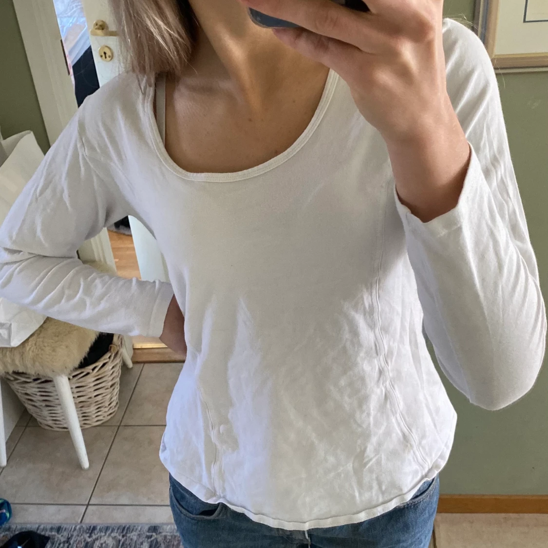 vit långärmad 