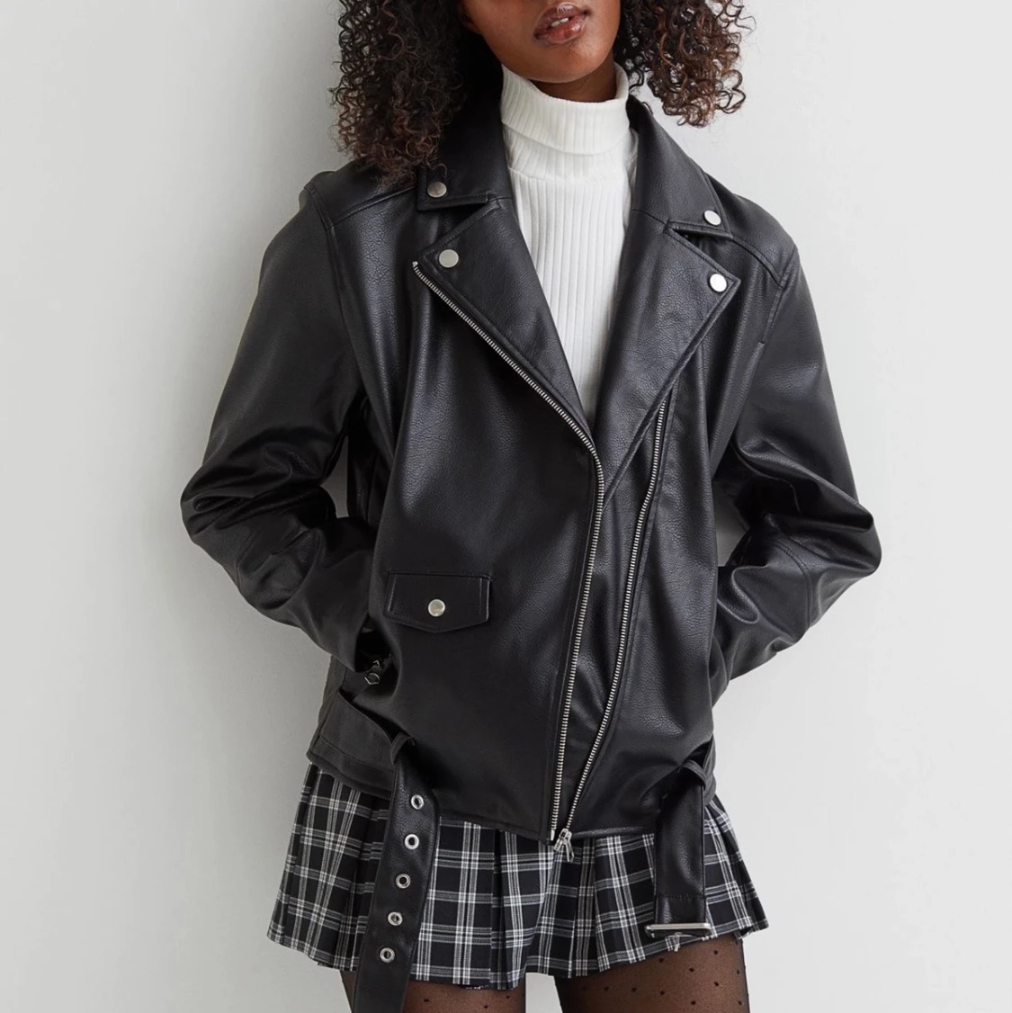 Oversized skinnjacka  - 90