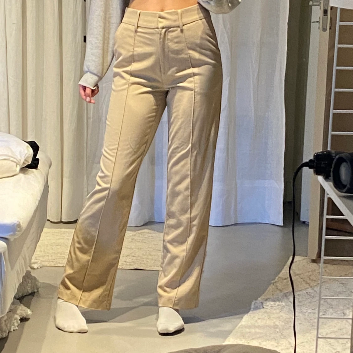 Beige kostymbyxor  - 90