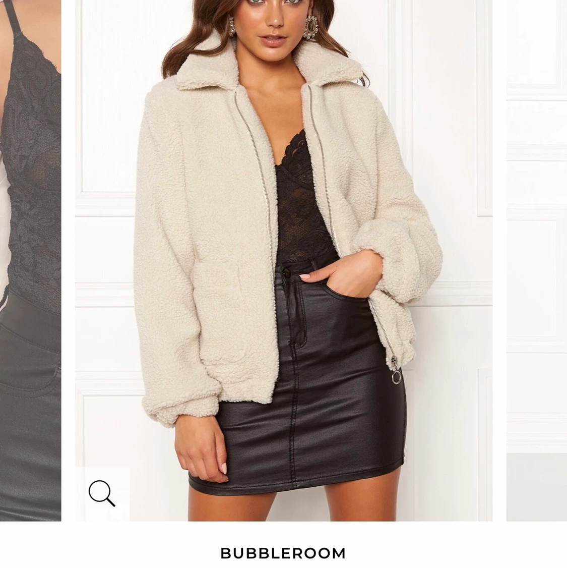 Beige Teddy jacka  - 90