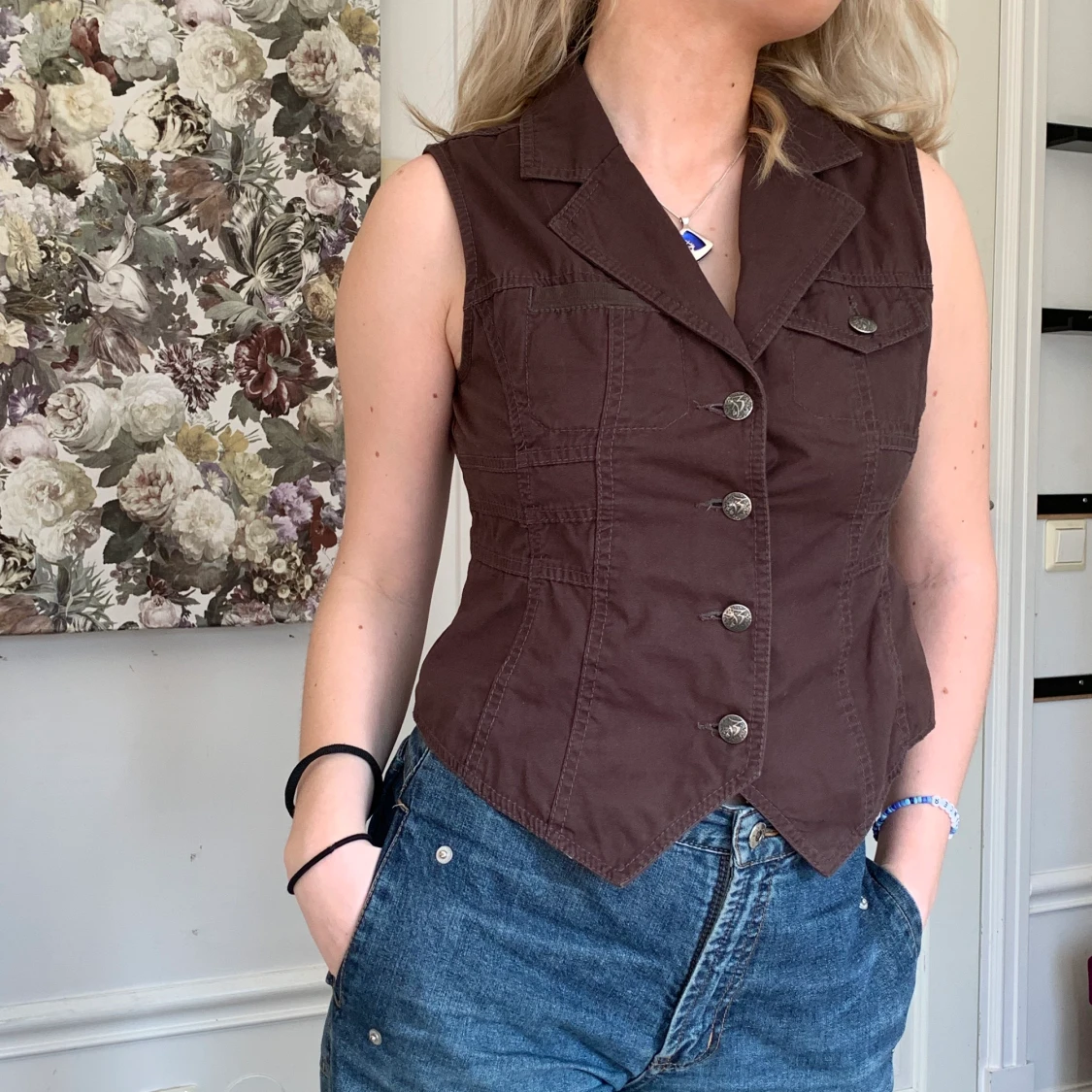 Brun vintageväst - 90
