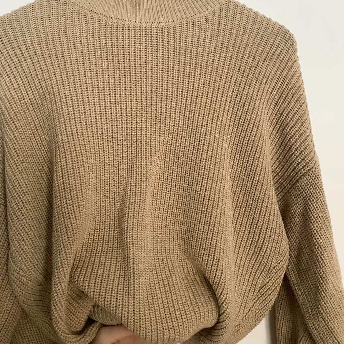 Beige oversized stickad tröja NAKD - 90