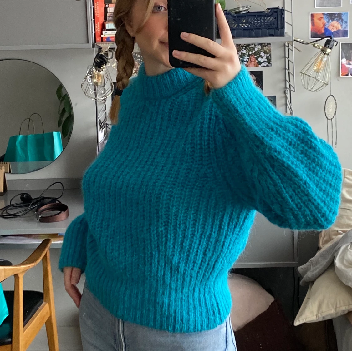 blä stickad tröja - 90