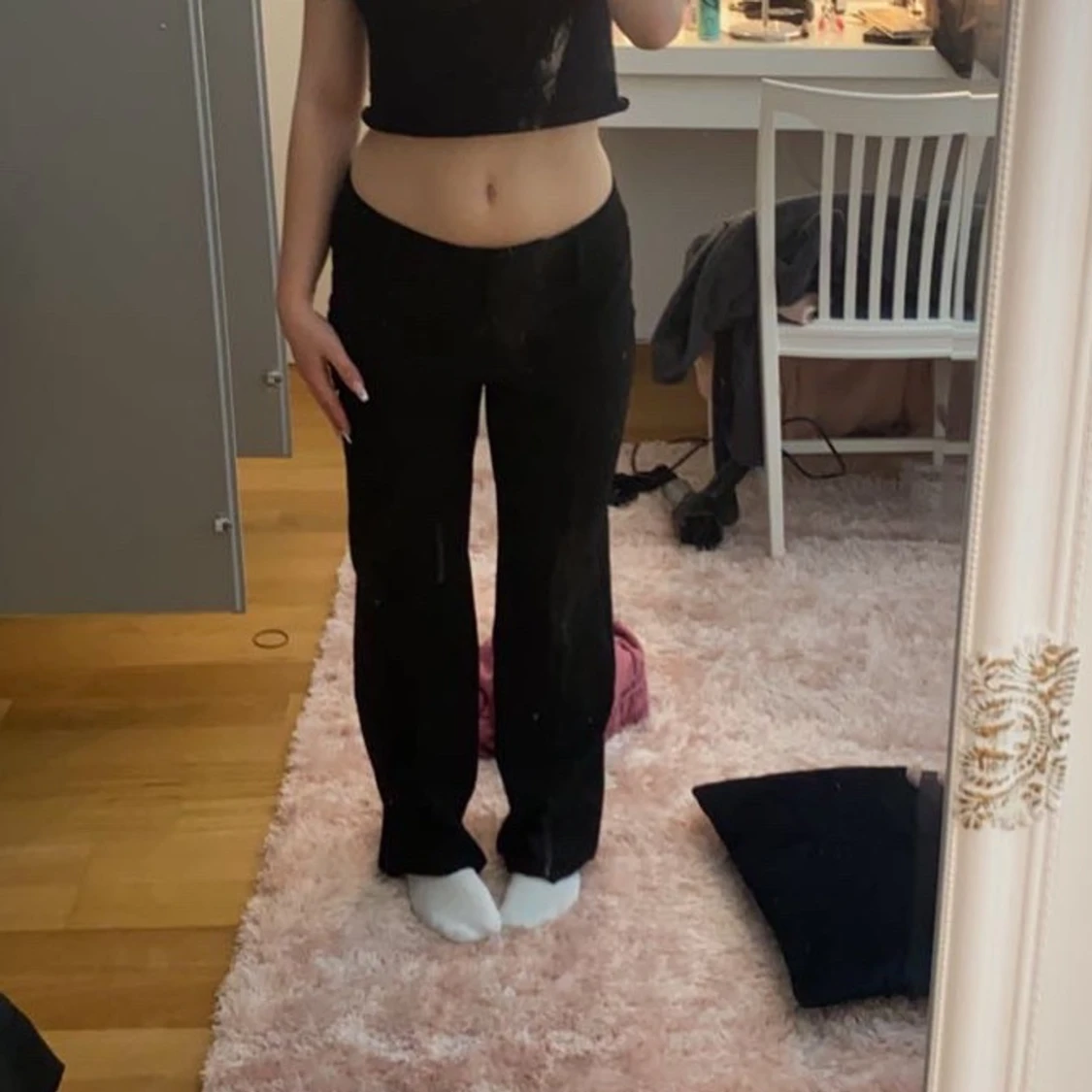 lågmidjade kostymbyxor  - 90