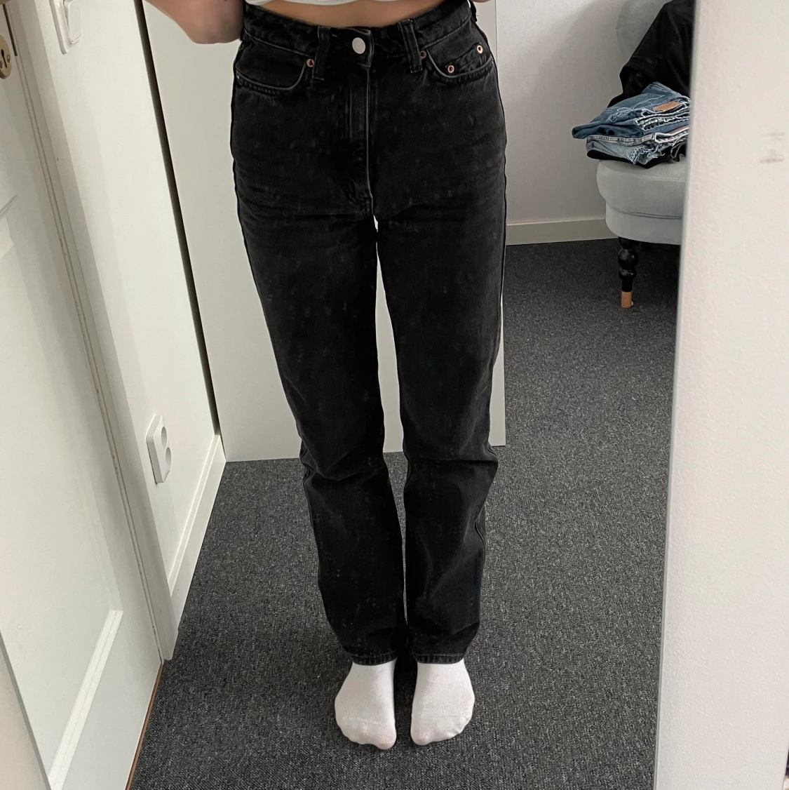 Svarta straight jeans - 90