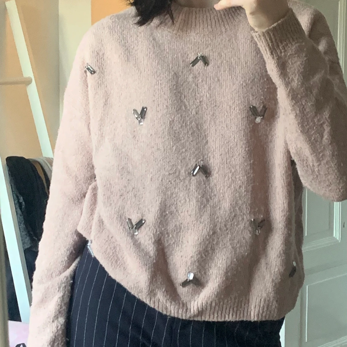 Rosa ”stickad” tröja