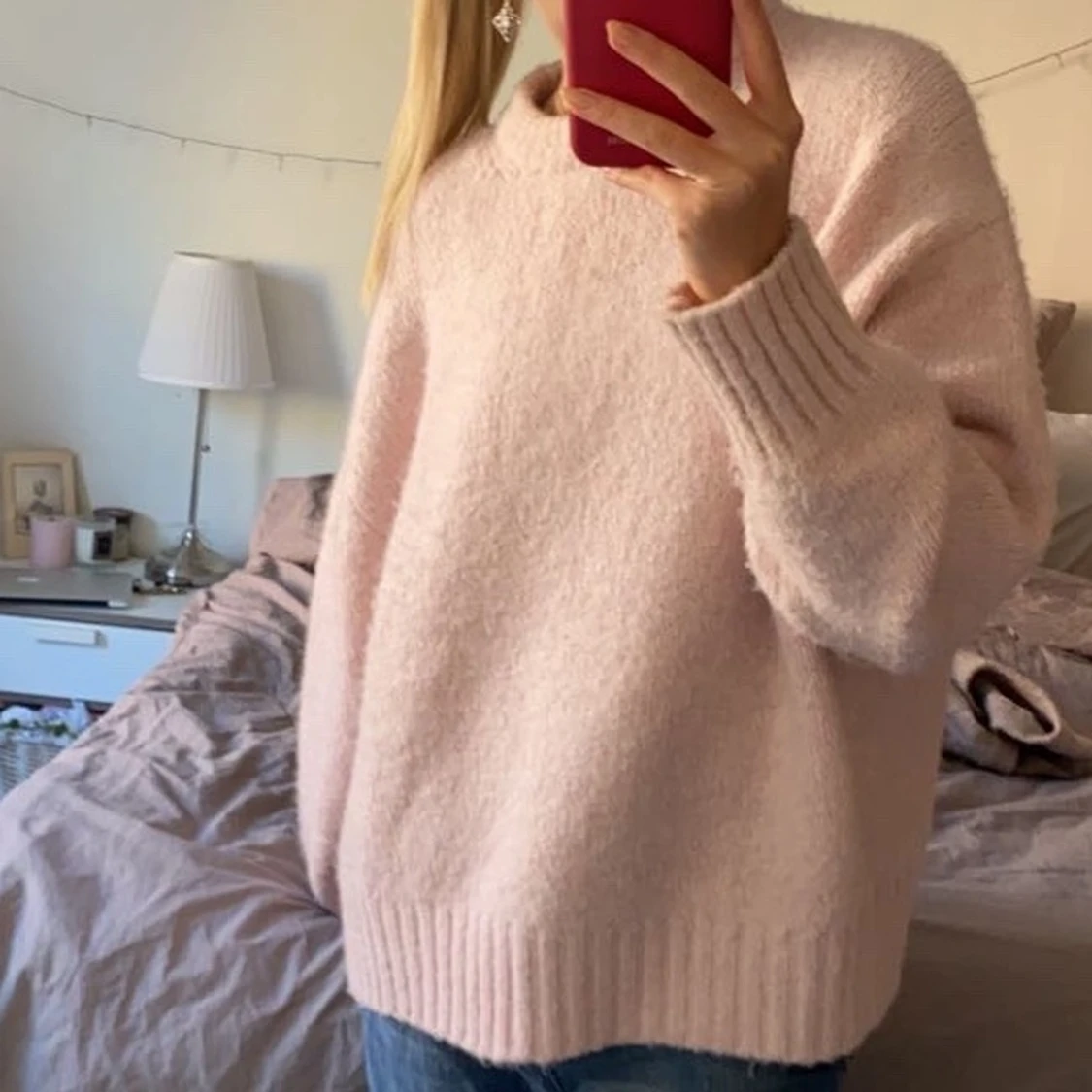 Rosa stickad tröja zara - 91