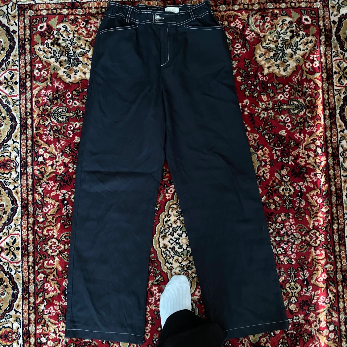 Byxor m vita sömmar - 90