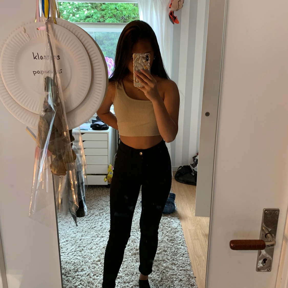 Ginatricot, molly jeans svarta - 90