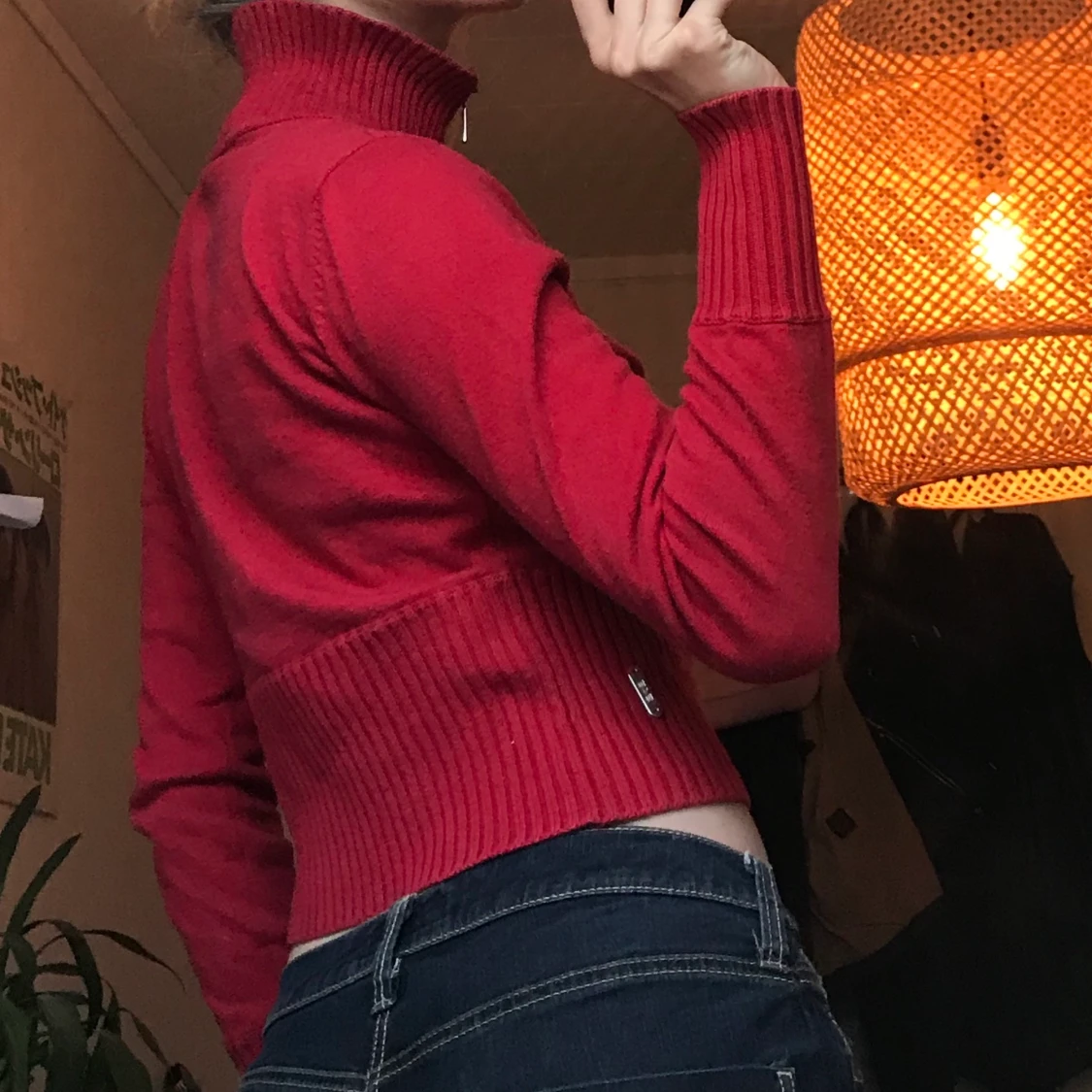 Söt liten röd tröja - 90