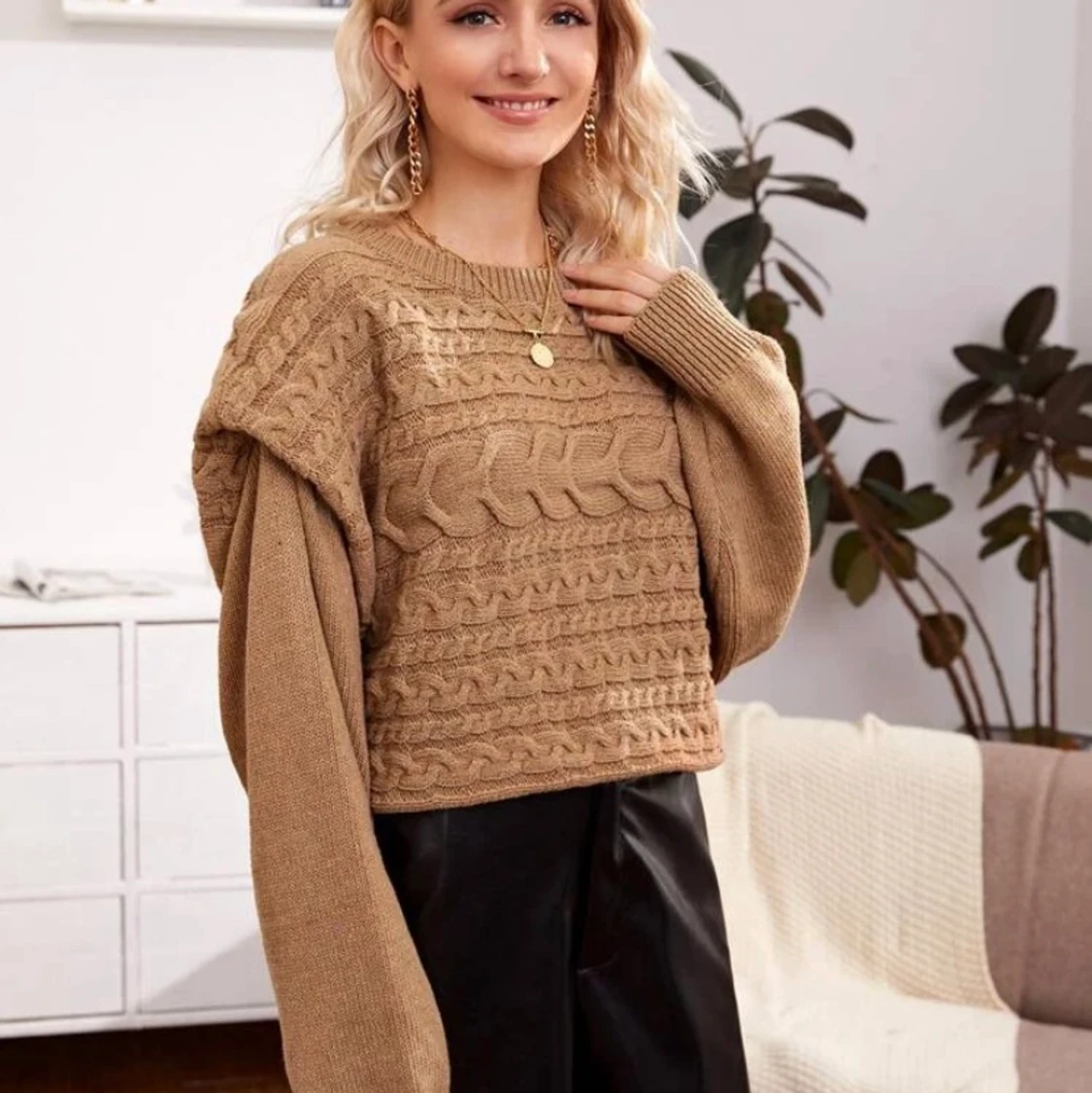 Kamel slätt enkel tröja  - 90