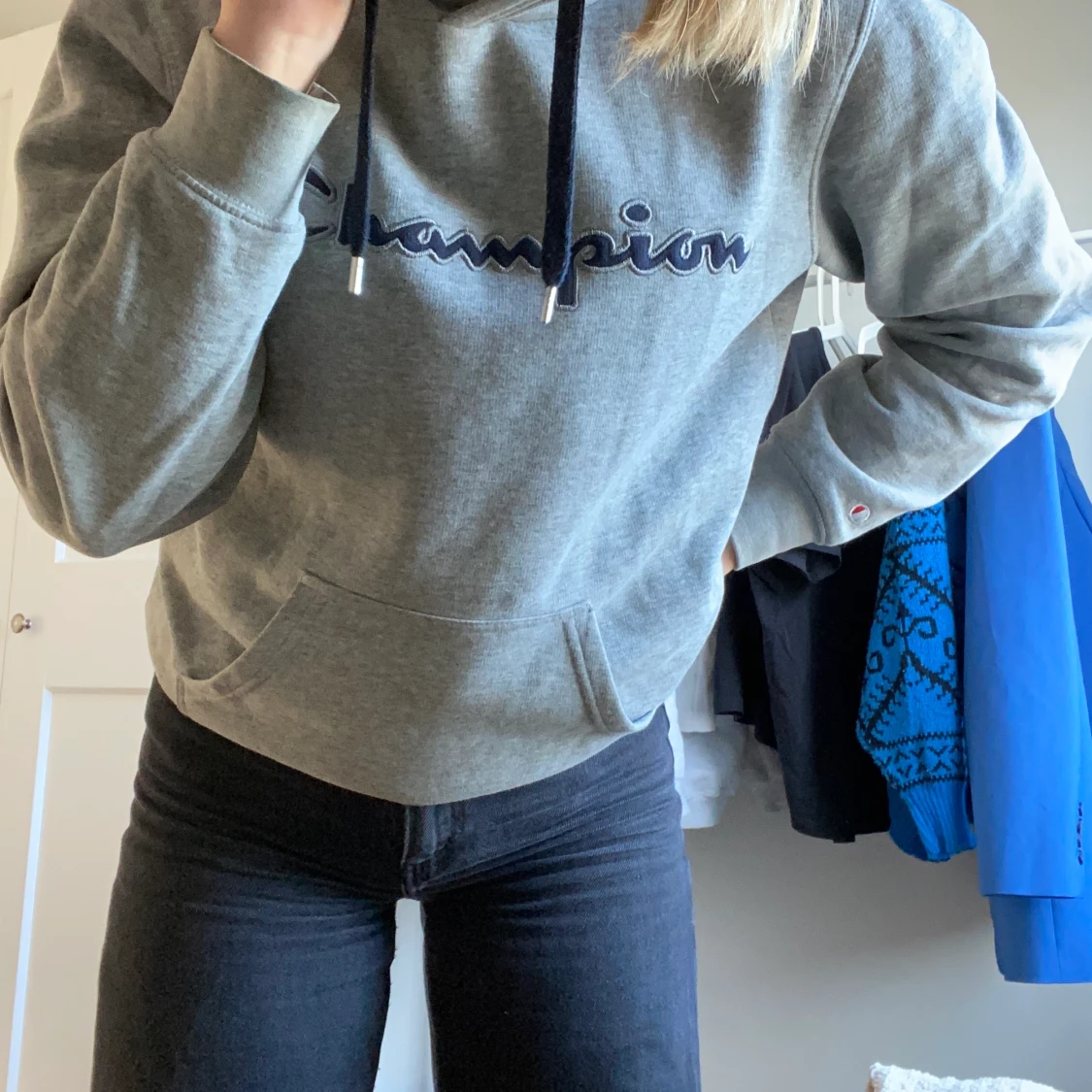 Grå Champion hoodie - 90