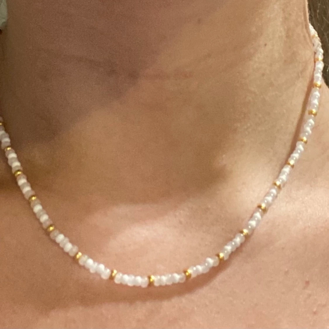 Pärlhalsband guld - 90