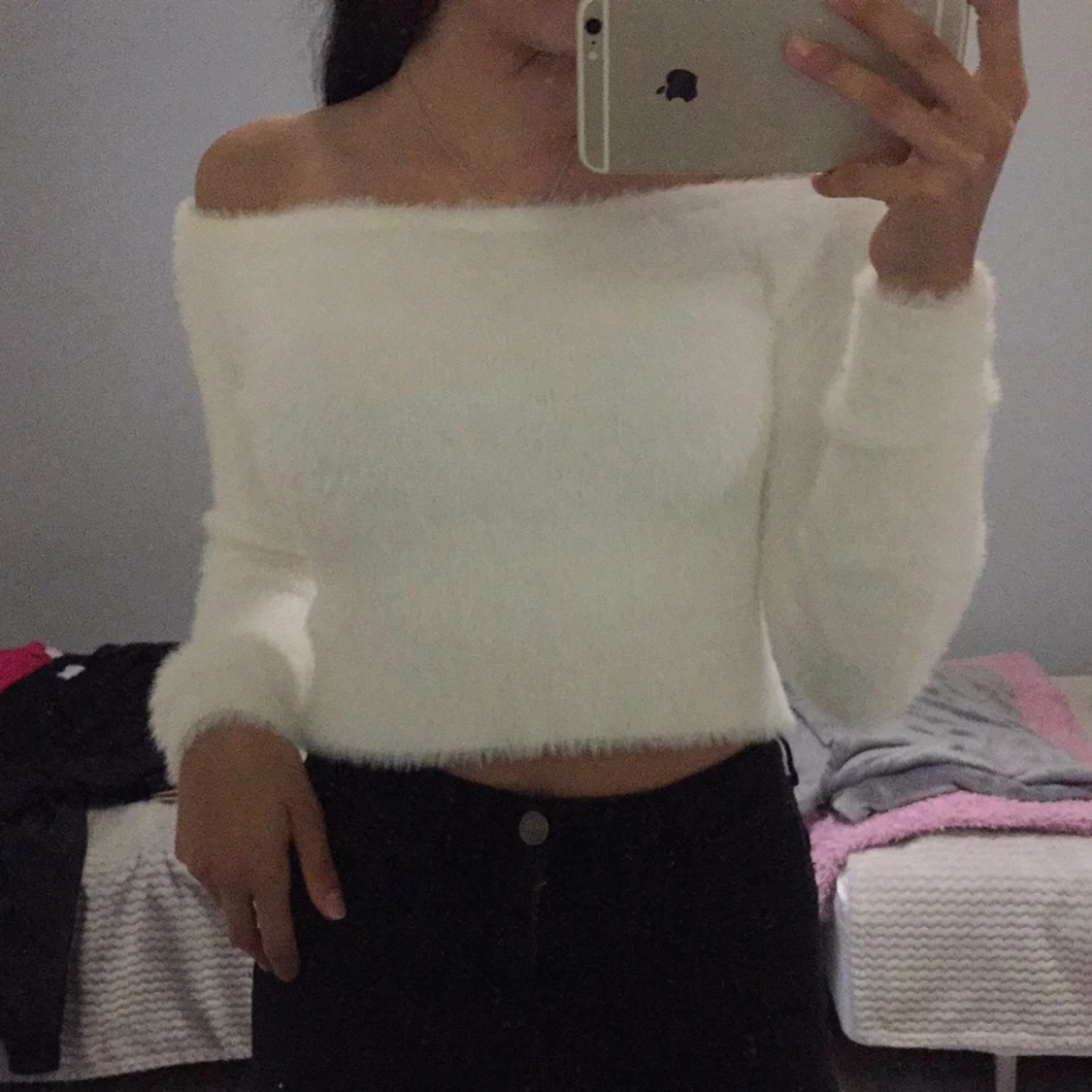 Vit off shoulder tröja