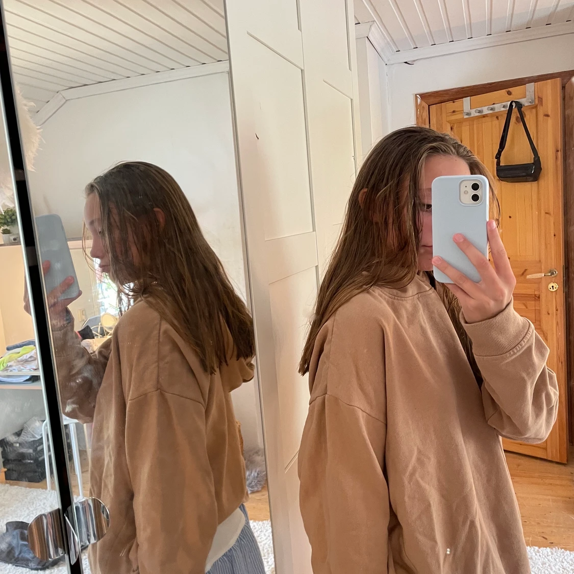 Beige/brun STOR HOODIE - 90