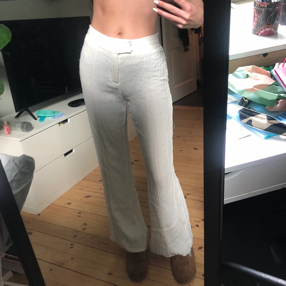 Vita kostymbyxor  - 90