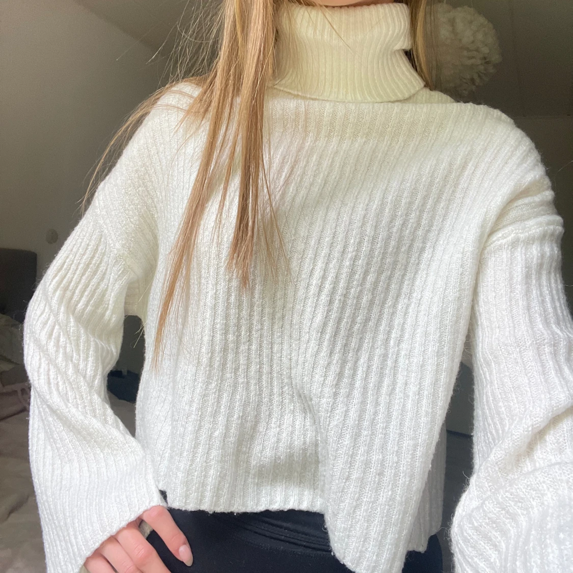 Mysig stickad polotröja🤍🌸