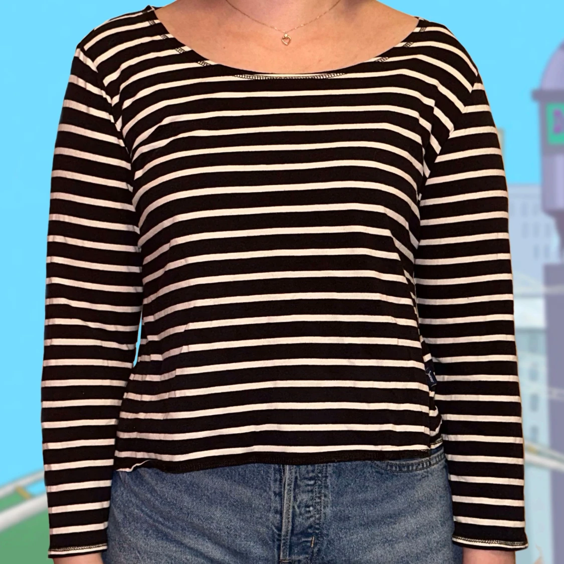 Randig långärmad tröja