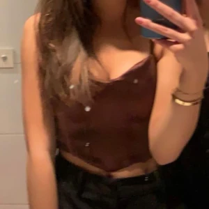 Korsettliknande topp från Zara - Brun topp från zara i korsettmodell. 