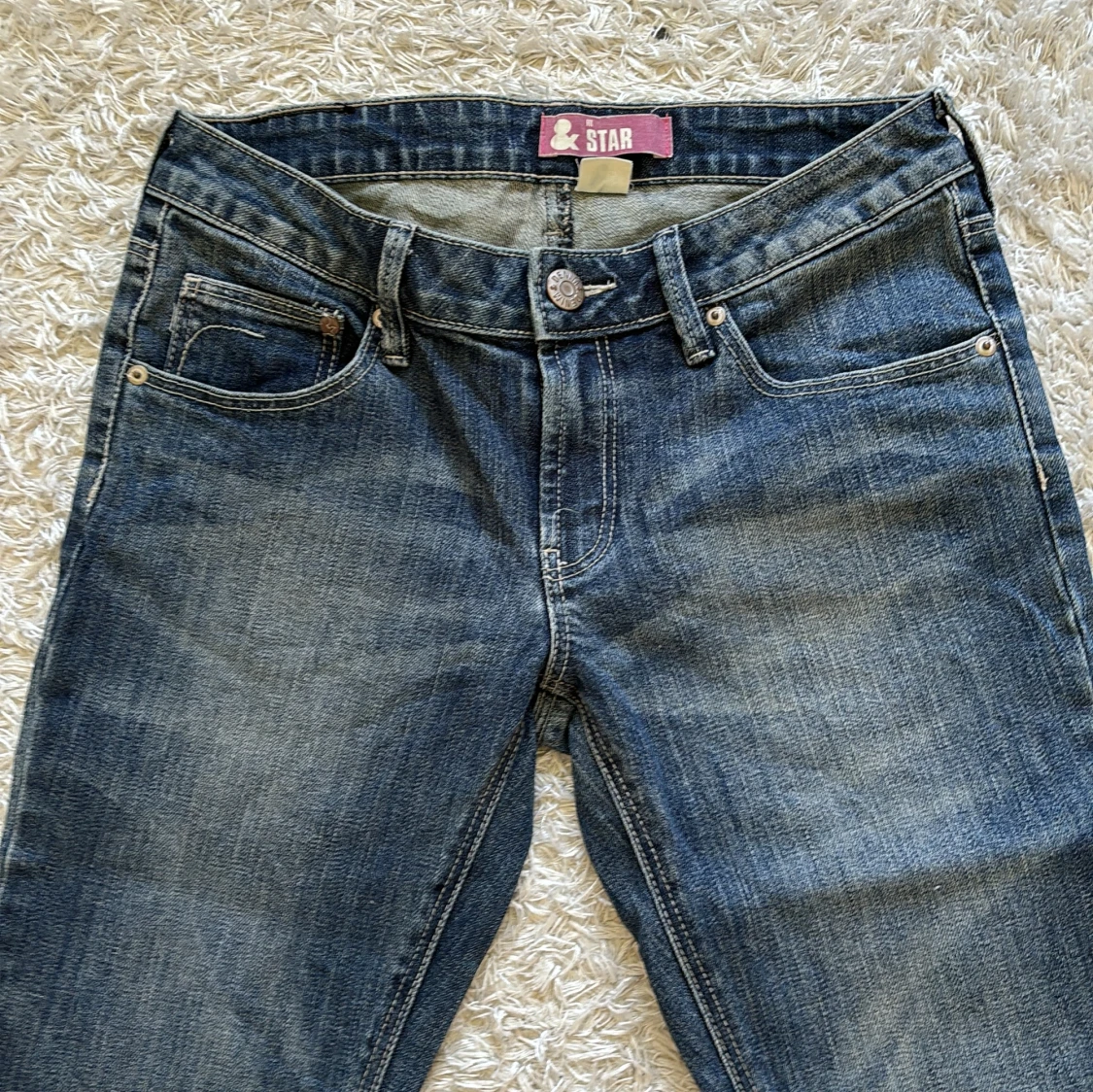 Söta jeans rosa rhinestones - 91