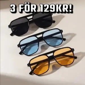 Snygga solglasögon för schysst pris, perfekt nu till sommaren eller om du bara vill ha något extra till din outfit! Endast 129! Tveka inte att köpa brukar köpas snabbt!!