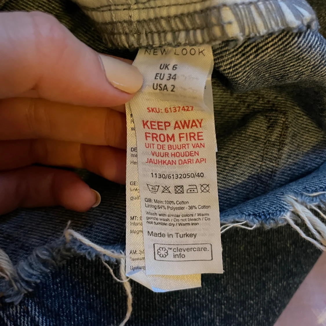 Jeanskjol med slits - 92