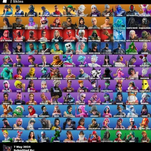 Fortnite konto - Hej! Jag säljer mitt Fortnite konto med många skins och annat. 