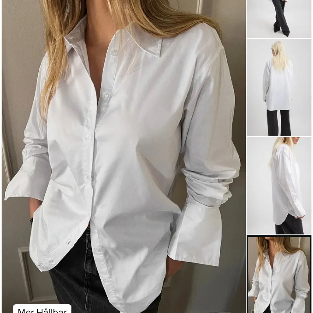 Säljer denna vita skjortan i storlek 36. Helt oanvänd med lappen kvar💕. Skjortor.