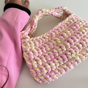Yarn crochet mini bag  - Handmade recycled crochet handbag  Brandnew 