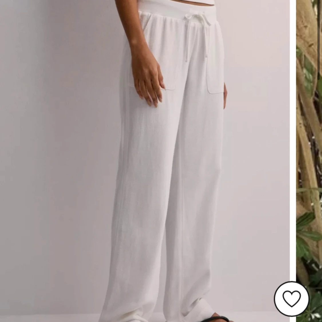 Low waist linne byxor 