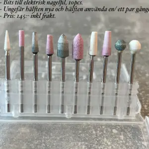 🎀 Bits till elektrisk nagelfil, 10pcs.                                                     🎀 Ungefär hälften nya och hälften använda.                                                 🎀 Kontakta mig för mer info. 