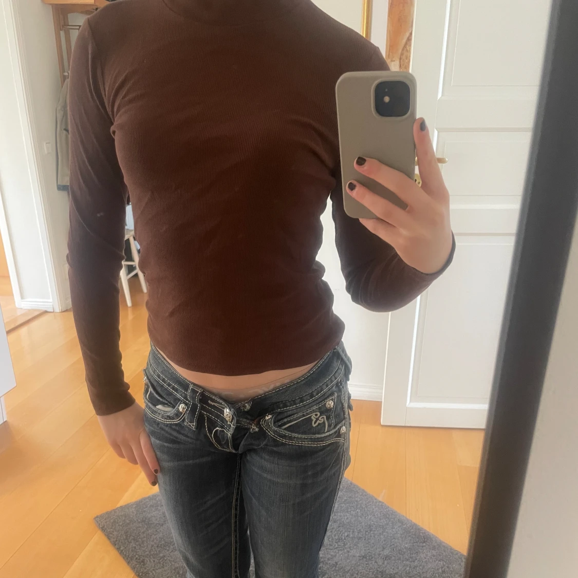 Tajt långärmad tröja🤎 - 90