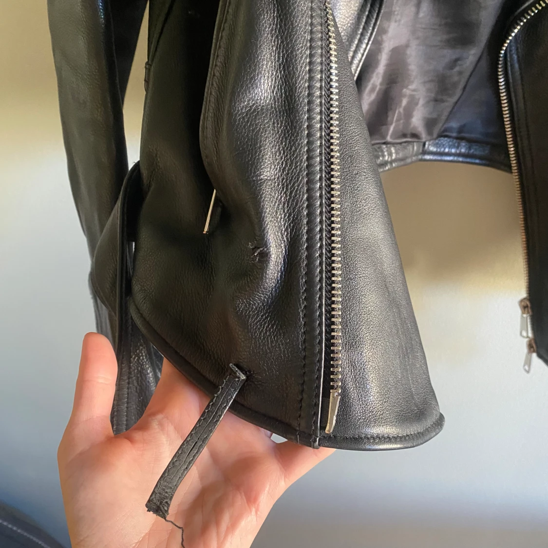 Skinnjacka i biker-modell  - 90