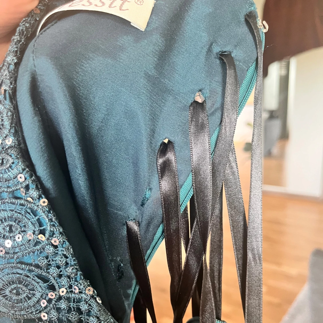 Mörkgrön balklänning - 4