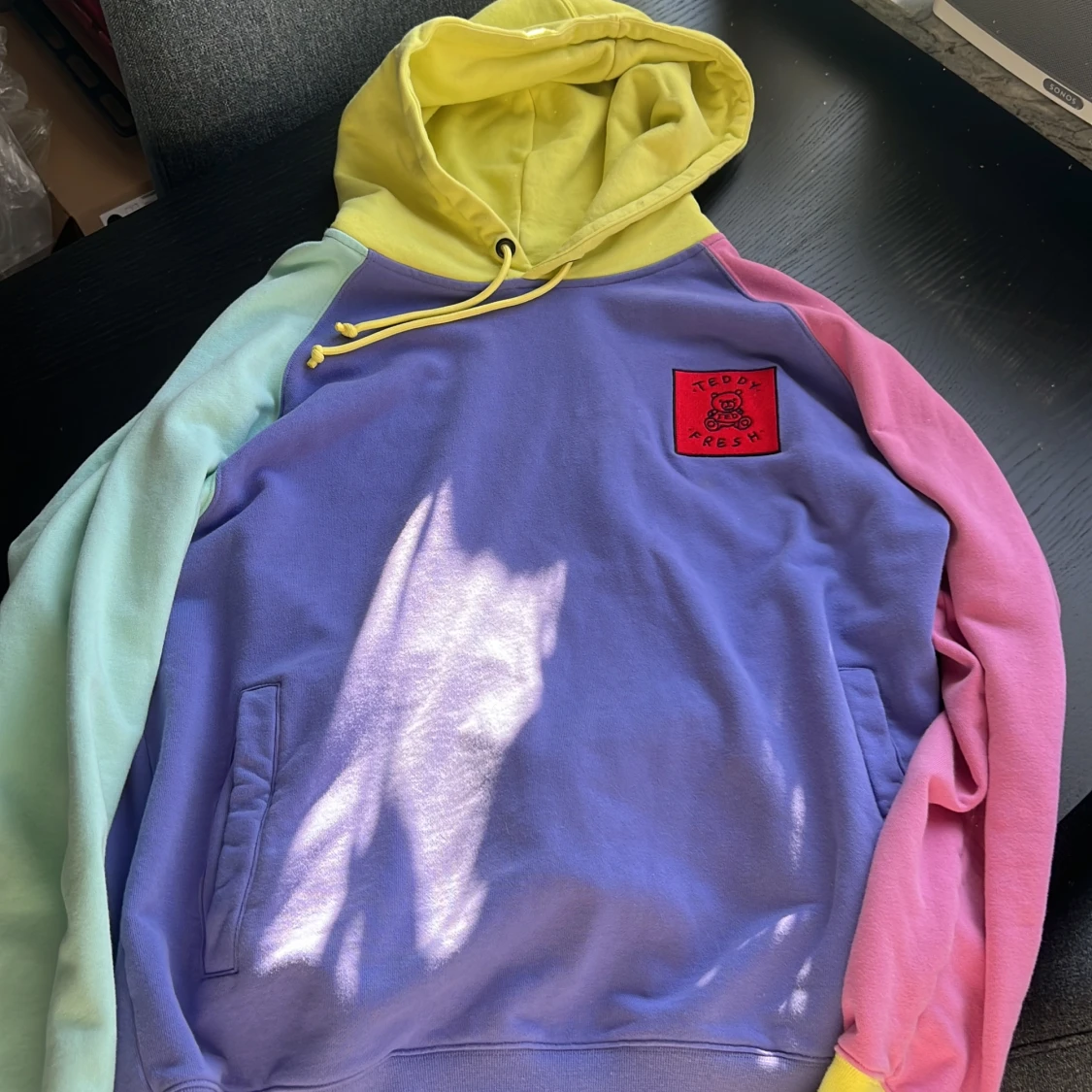 Teddy Fresh color block hoodie