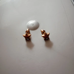 Örhängen guldfärgad metall stjärna. - Örhängen guldfärgad metall stjärna.